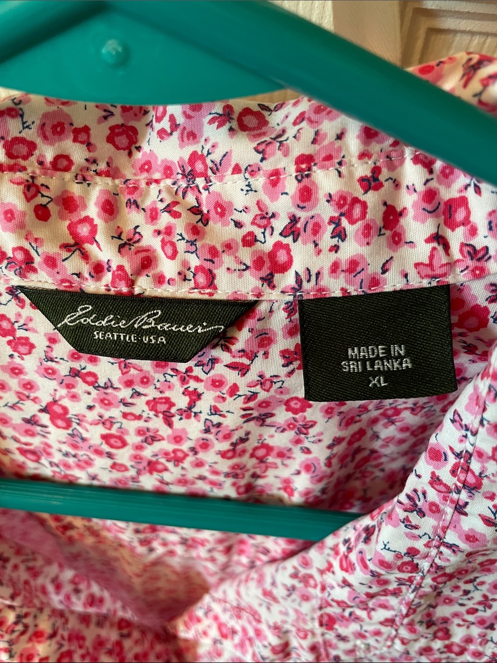 Eddie Bauer Pink and White Floral Button-Down Shirt - Picture 2 of 12